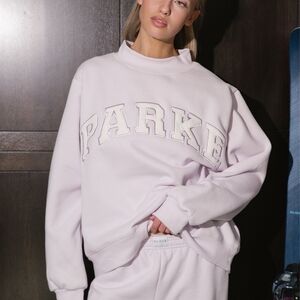 New Parke Just Dropped Varsity Mockneck Lavender/white L/XL